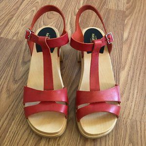 Swedish Hasbeens Leather T-Strap Sandals Size 8.5